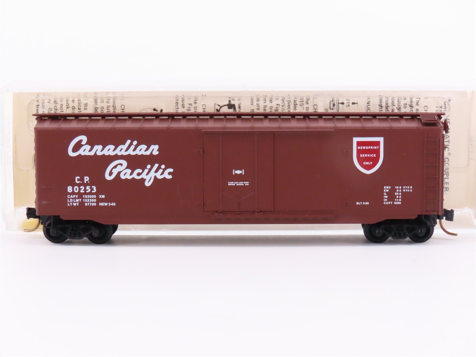 N Kadee Micro-Trains MTL 32170 CP "Newsprint Service Only" 50' Box Car #80253