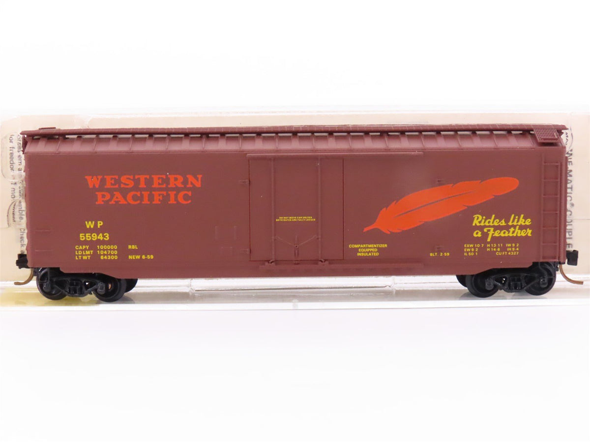 N Kadee Micro-Trains MTL 32180 WP Western Pacific Feather 50&#39; Box Car #55943