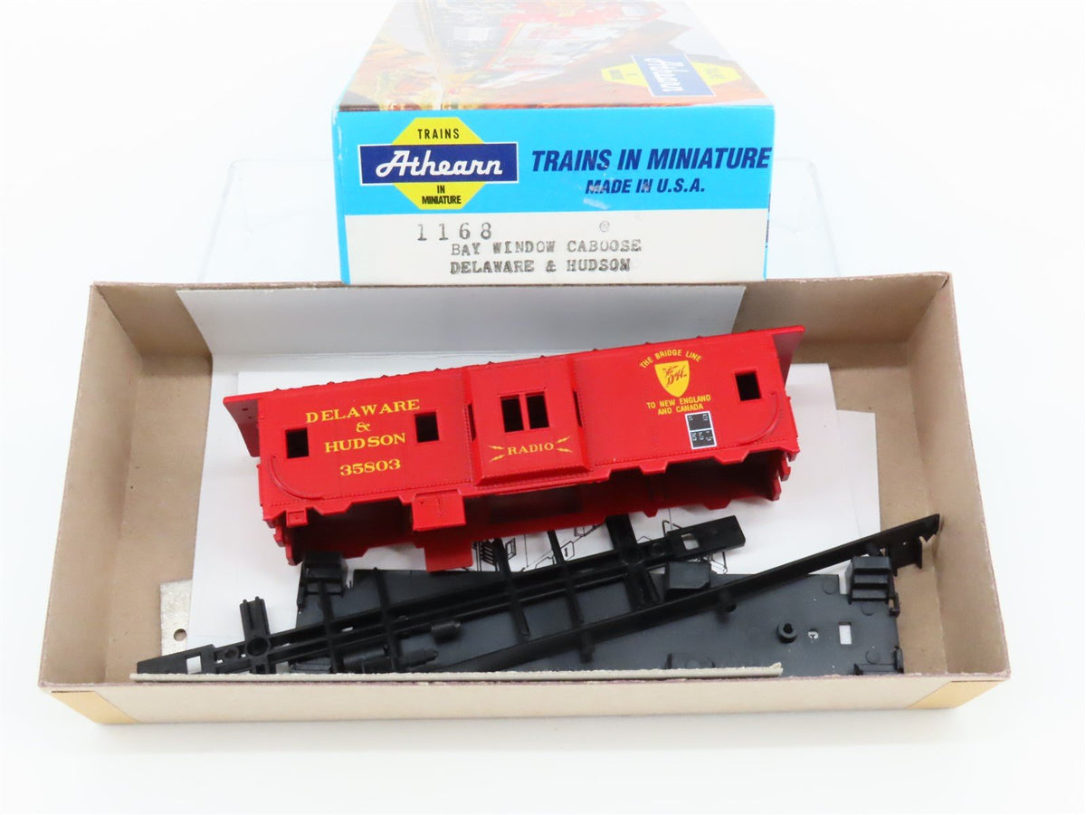 HO Athearn Kit 1168 DH Delaware &amp; Hudson &quot;Bridge Line&quot; Bay Window Caboose #35803