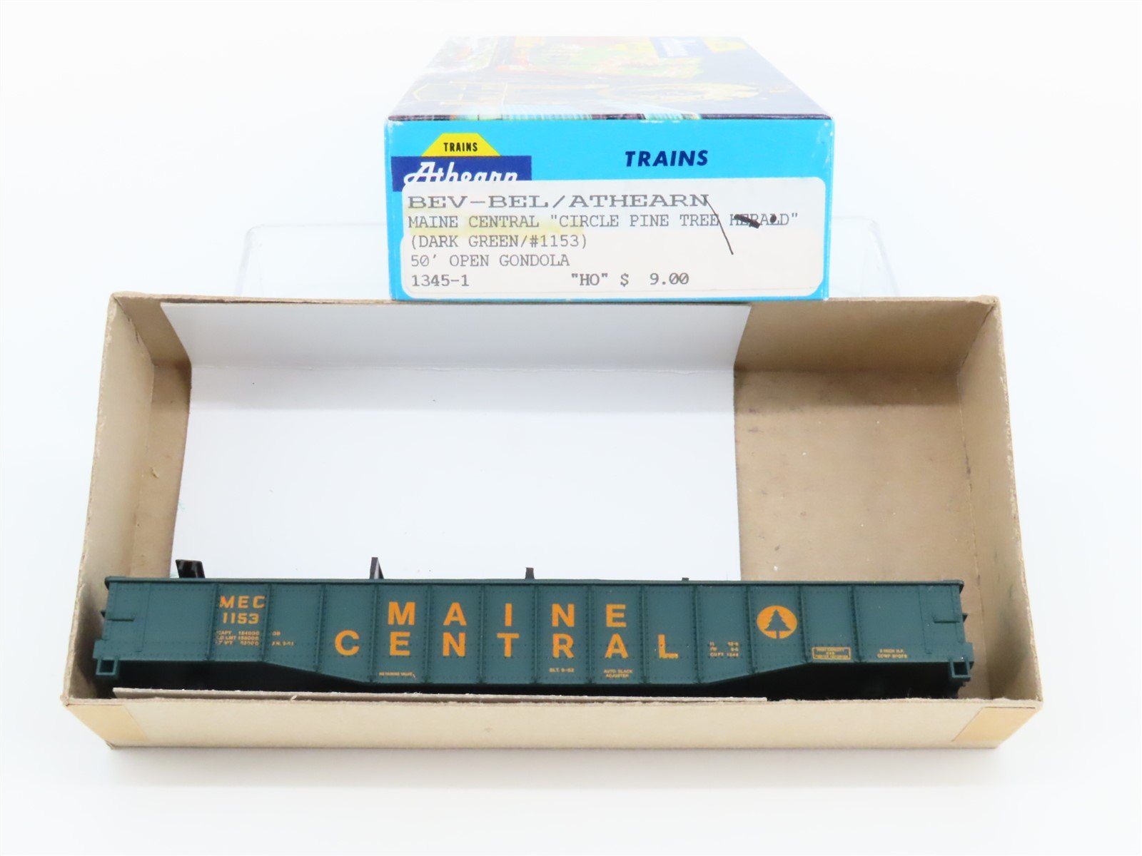 HO Athearn / Bev-Bel Kit #1345-1 MEC Maine Central "Pine Tree" 50' Gondola #1153