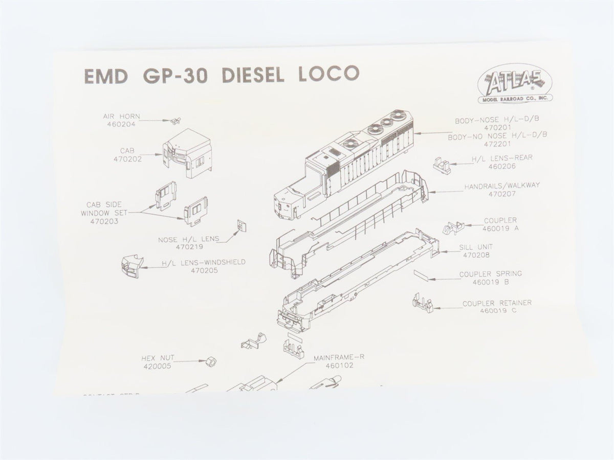 N Scale Atlas 4729 UP Union Pacific GP30 Diesel Locomotive #717