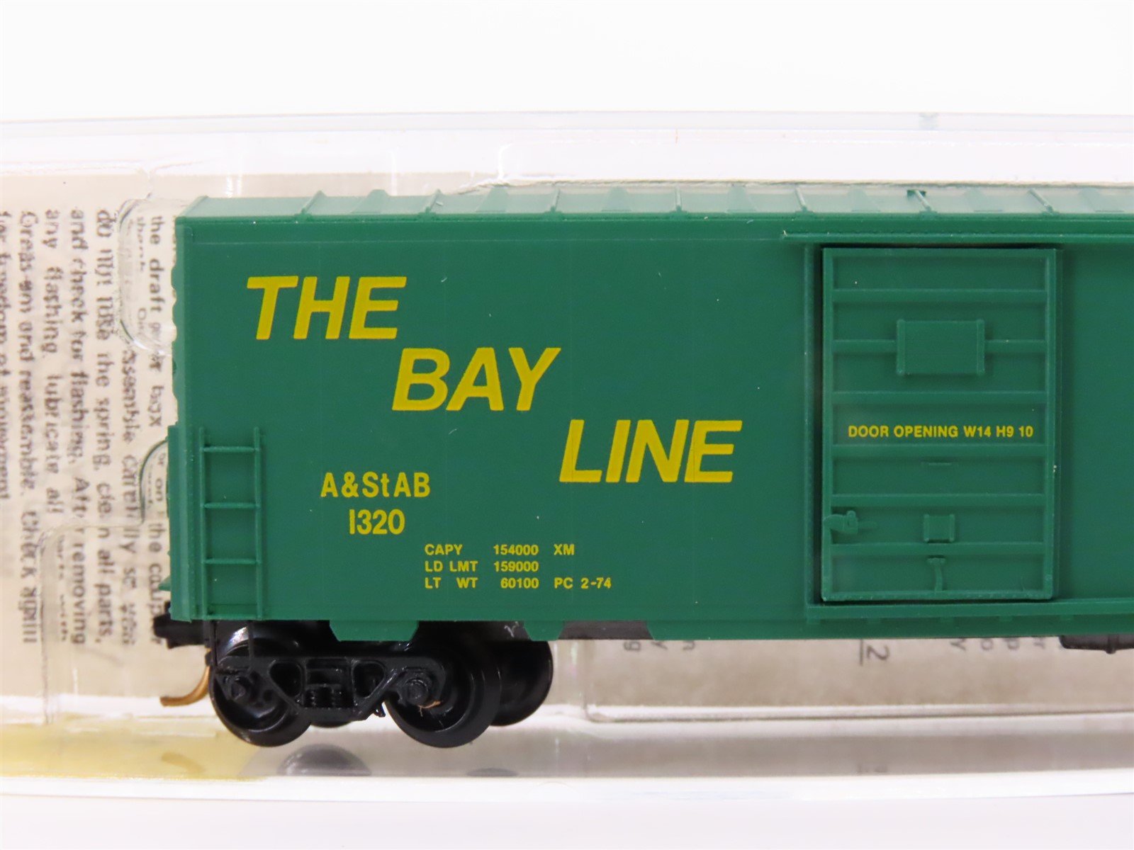 N Scale Kadee Micro-Trains MTL 24210 A&StAB The Bay Line 40' Box Car #1320