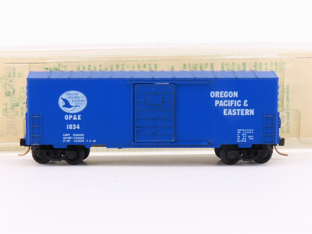 N Kadee Micro-Trains MTL 24384 OP&amp;E Railroad 40&#39; Box Car #1034 - Blue Label