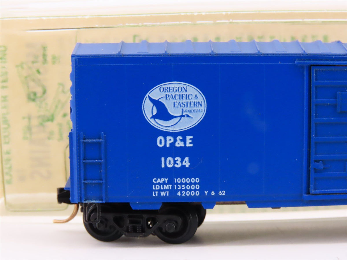 N Kadee Micro-Trains MTL 24384 OP&amp;E Railroad 40&#39; Box Car #1034 - Blue Label