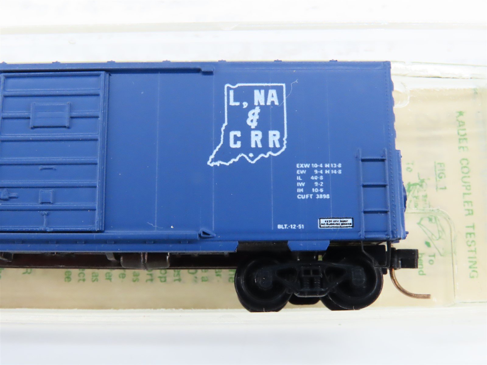 N Scale Kadee Micro-Trains MTL 24314 LNAC Railroad 40' Box Car #144 - Blue Label