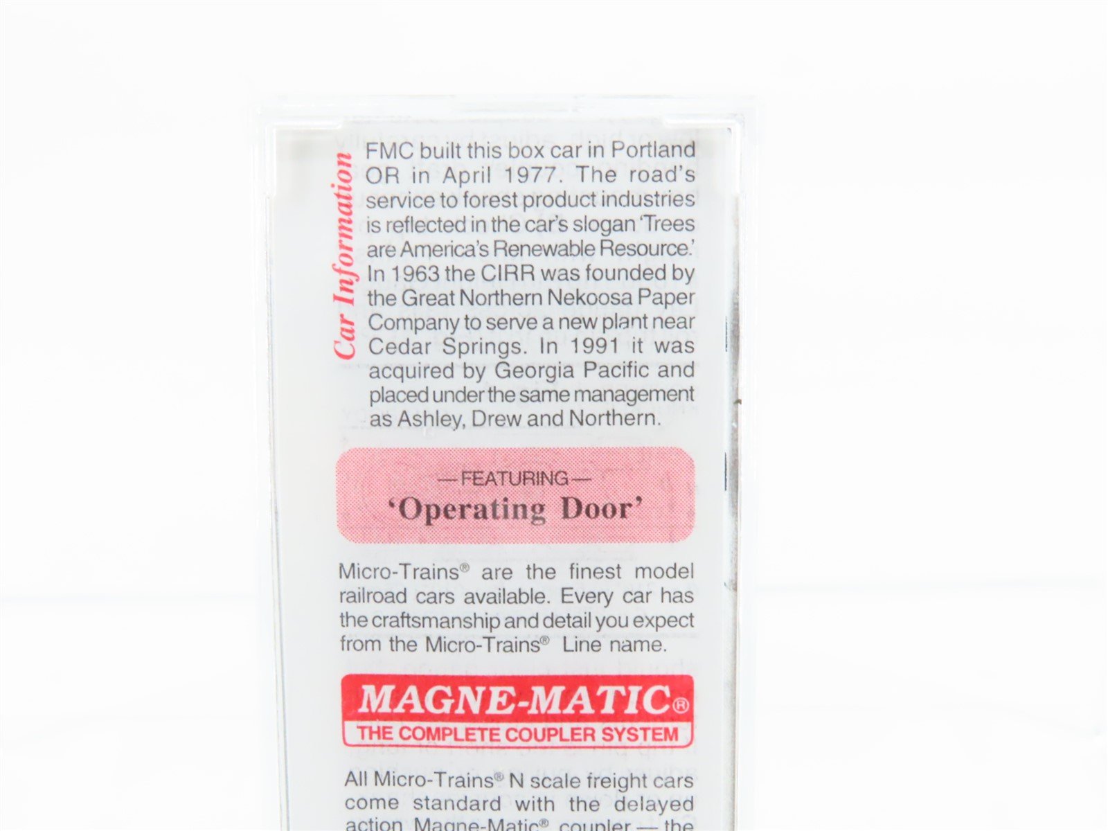 N Scale Micro-Trains MTL 25040 CIRR Chattahoochee Railroad 50' Box Car #90068