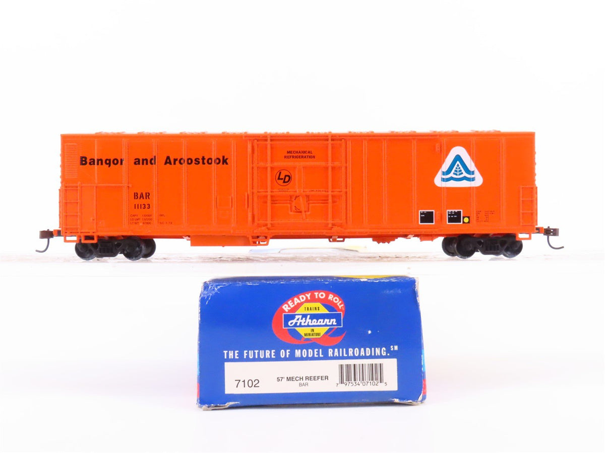 HO Scale Athearn 7102 BAR Bangor &amp; Aroostook 57&#39; Mech Reefer #11133