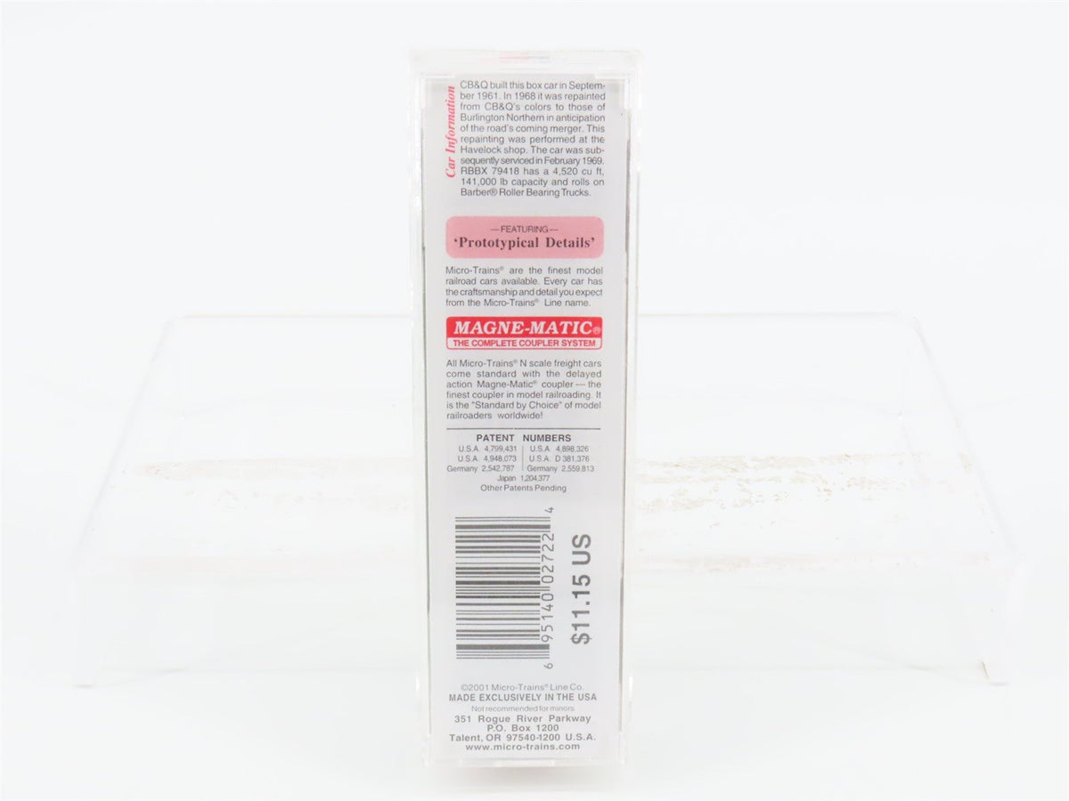 N Micro-Trains MTL 32090 RBBX Burlington Refrigerator Express 50&#39; Box Car #79418