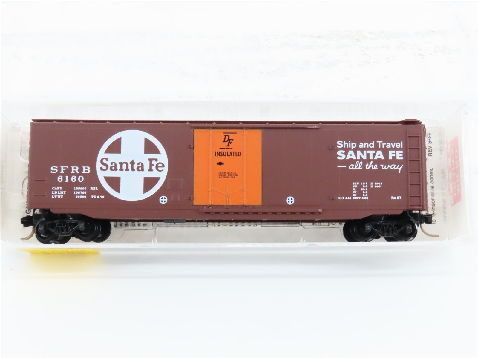 N Scale Micro-Trains MTL 32050/2 SFRB Santa Fe Railroad 50' Box Car #6160