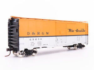 HO Scale Accurail Accuready #80042 D&RGW Rio Grande AAR 40' Steel Box Car #69630