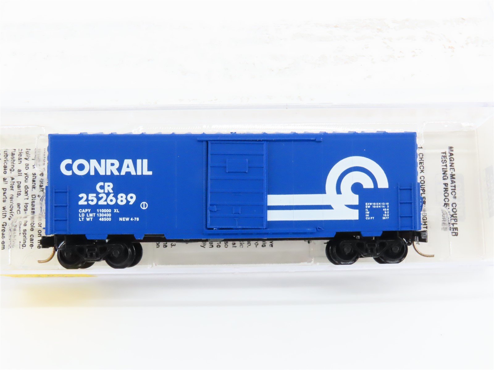 N Scale Micro-Trains MTL 24130 CR Conrail Railroad 40' Box Car #252689