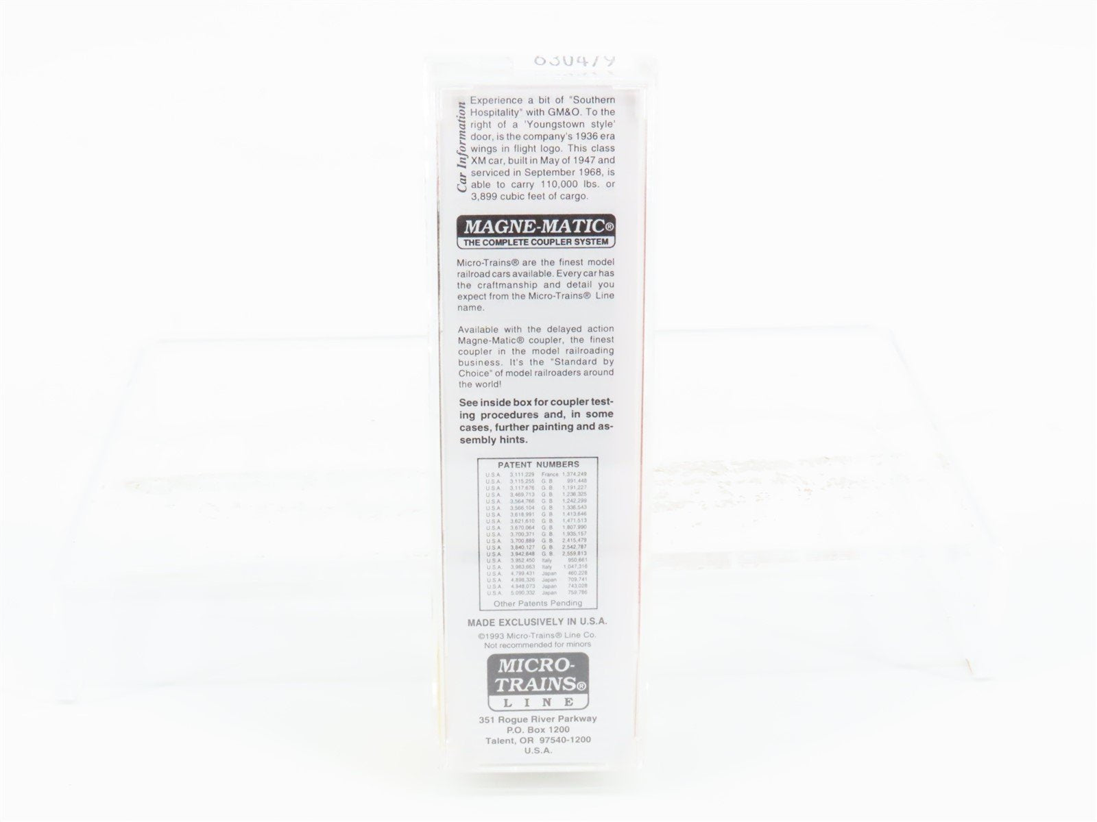 N Scale Micro-Trains MTL 24240 GM&O Gulf Mobile & Ohio 40' Box Car #21583