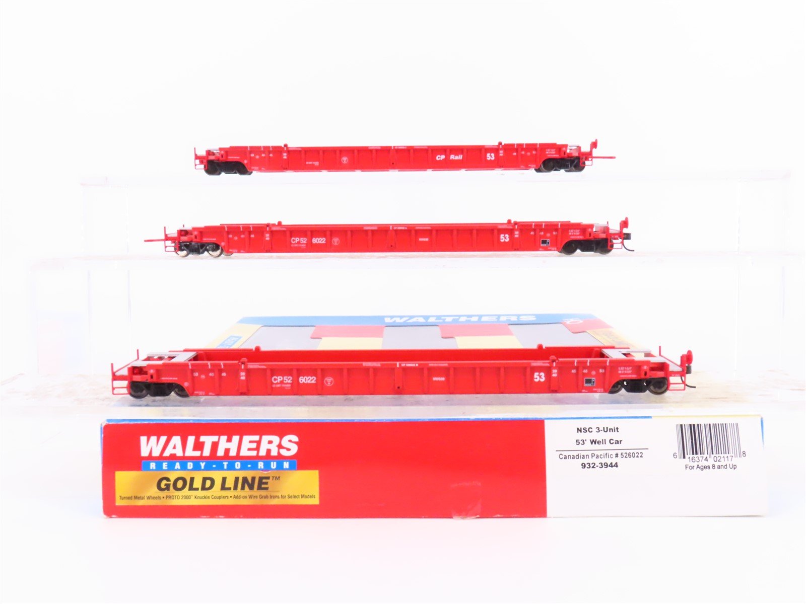 HO Scale Walthers Gold 932-3944 CP Canadian Pacific NSC 53' Well Cars 3-Unit Set