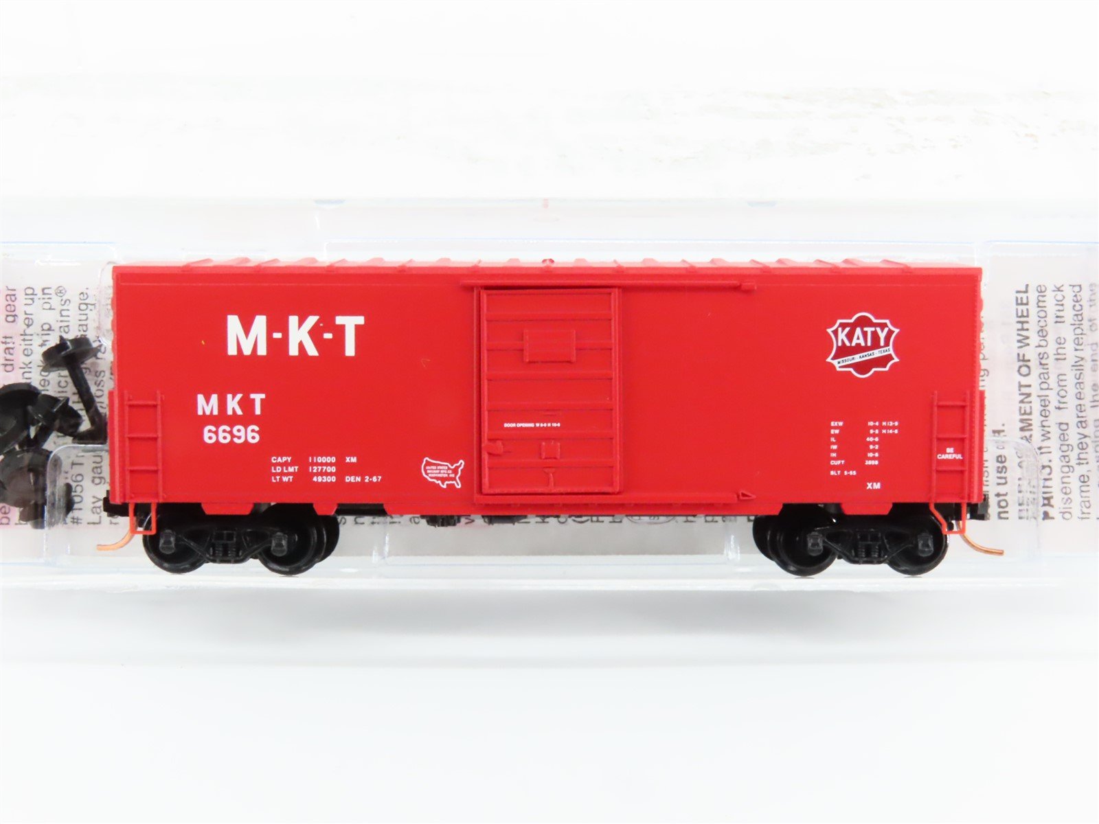 N Scale Micro-Trains MTL 24320 M-K-T Katy Railroad 40' Single Door Box Car #6696