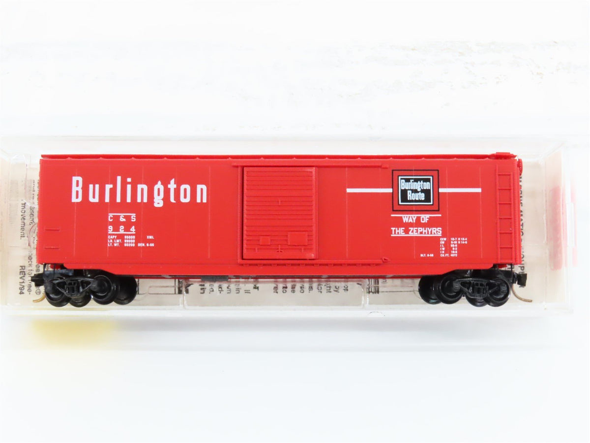 N Scale Micro-Trains MTL 31260 C&amp;S Burlington Route 50&#39; Single Door Box Car #924