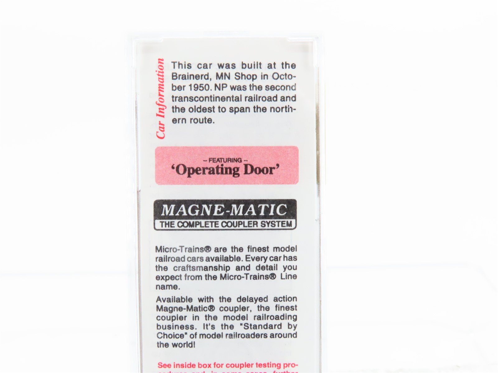 N Micro-Trains MTL 31060 NP Main Street Of The Northwest 50' Box Car #31430