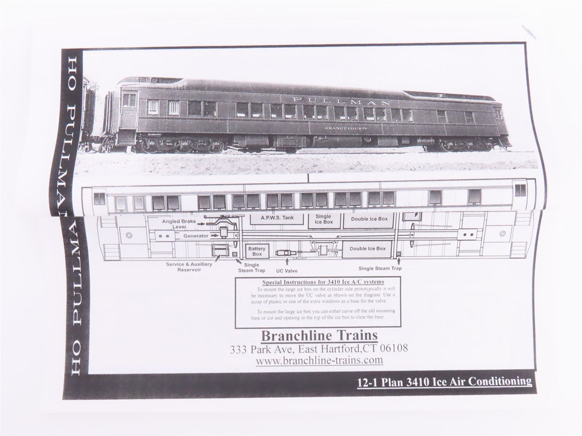 HO Scale Branchline Blueprint Kit 5336 NH 12-1 Sleeper Passenger &quot;Israel Putnam&quot;