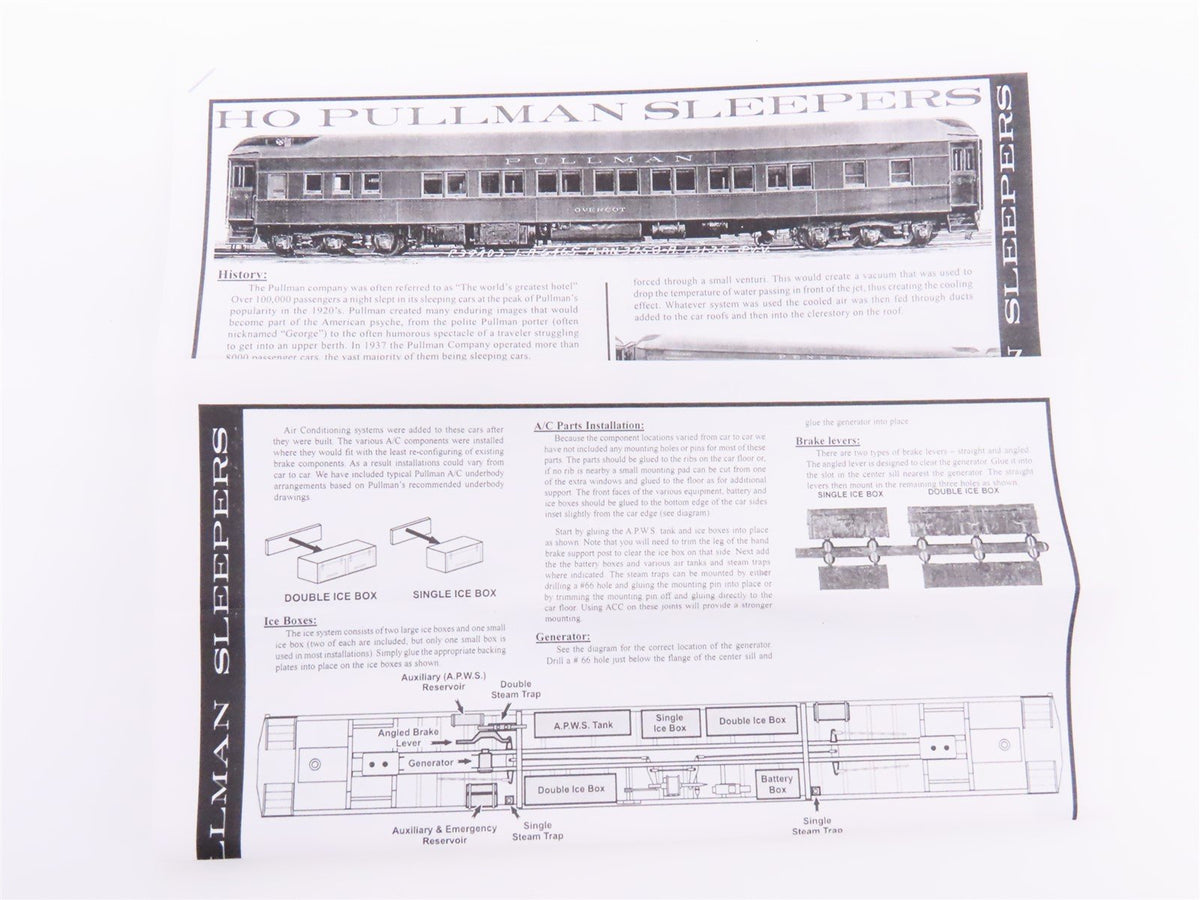 HO Scale Branchline Blueprint Kit #5020 PRR 8-1-2 Sleeper Passenger &quot;Centfaun&quot;