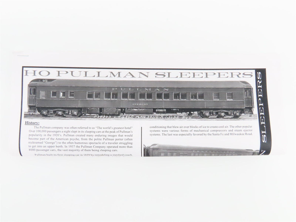 HO Branchline Blueprint Kit #5432 PRR 14 Section Sleeper Passenger &quot;New Palmer&quot;