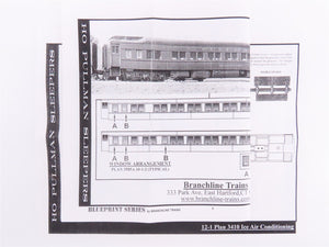 HO Scale Branchline Blueprint Kit #5306 PRR 12-1 Sleeper Passenger 