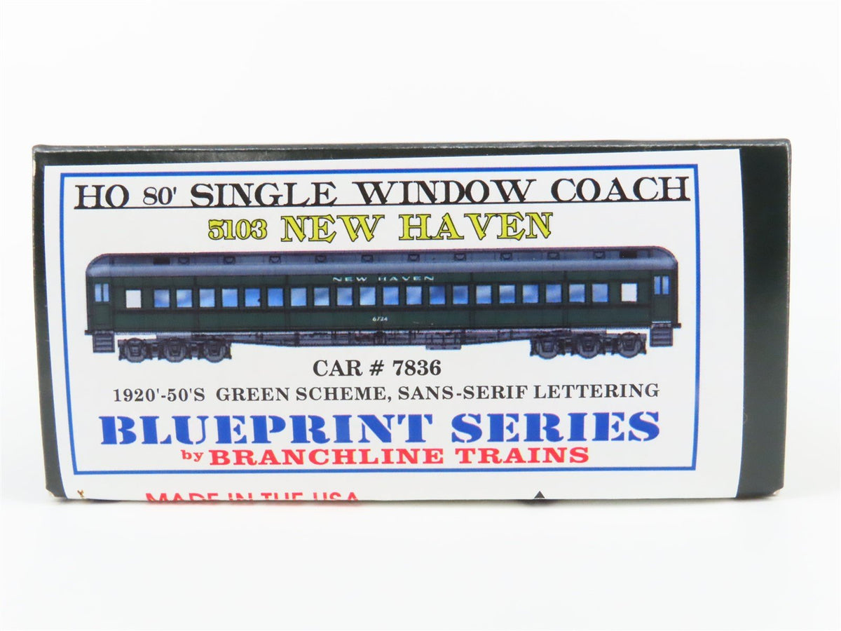 HO Scale Branchline Blueprint Kit #5103 NH New Haven 80&#39; Coach Passenger #7836