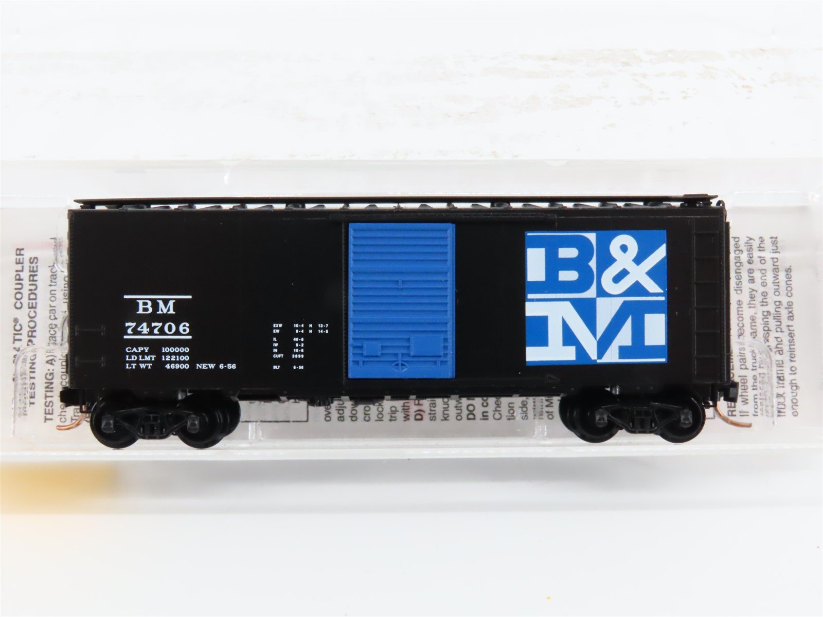 N Scale Micro-Trains MTL 20400 BM Boston & Maine 40' Single Door Box Car #74706