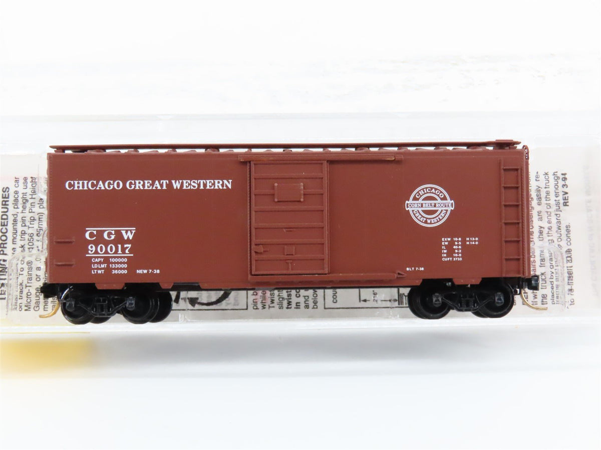 N Scale Micro-Trains MTL 20950 CGW Chicago Great Western 40&#39; Box Car #90017