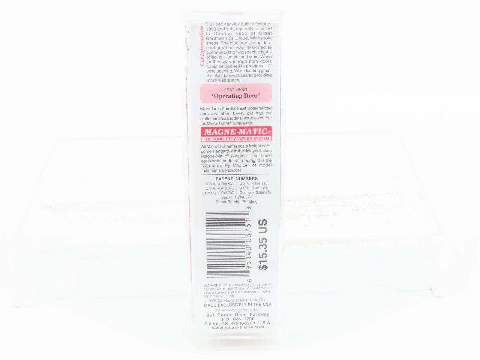 N Scale Micro-Trains MTL 22020 GN Great Northern Railroad 40' Box Car #11878