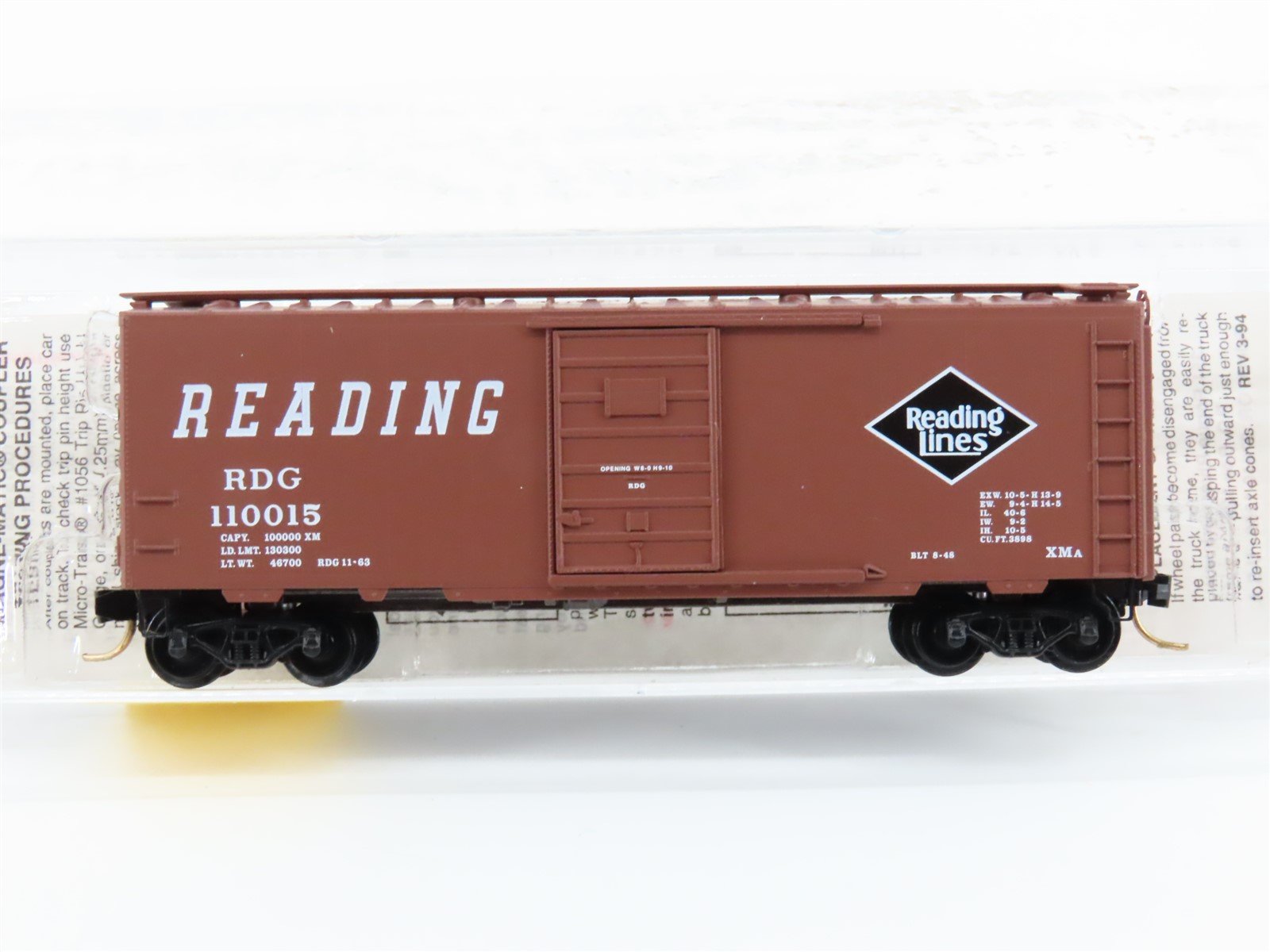 N Scale Micro-Trains MTL 20810 RDG Reading Lines 40' Single Door Box Car #110015