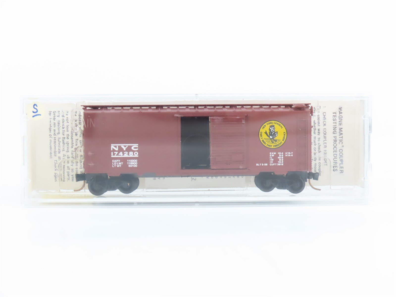 N Kadee Micro-Trains MTL 20380 NYC New York Central Early Bird Box Car #174280