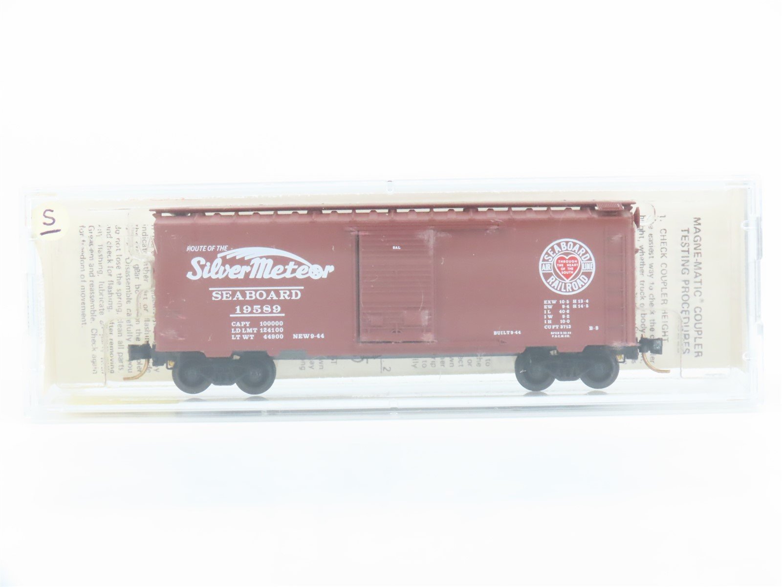 N Kadee Micro-Trains MTL 20570 SAL Seaboard Silver Meteor 40' Box Car #19589