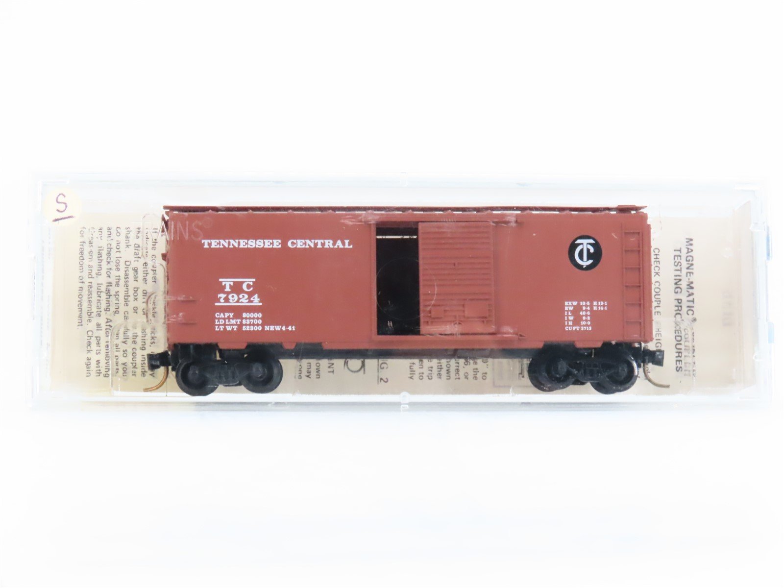 N Scale Kadee Micro-Trains MTL 20720 TC Tennessee Central 40' Box Car #7924