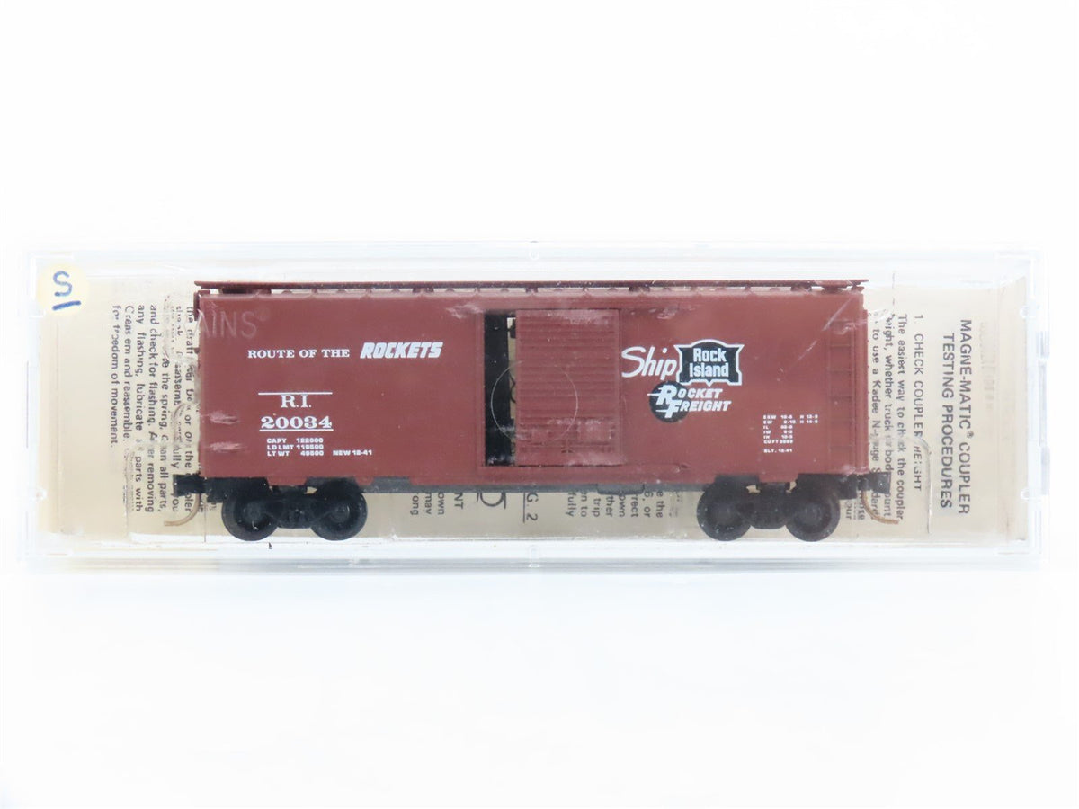 N Scale Kadee Micro-Trains MTL 20610 RI Rock Island Rockets 40&#39; Box Car #20034