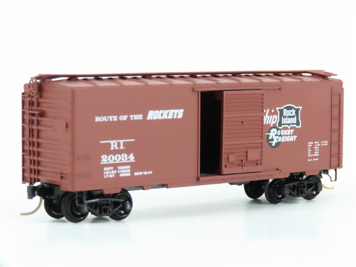 N Scale Kadee Micro-Trains MTL 20610 RI Rock Island Rockets 40&#39; Box Car #20034