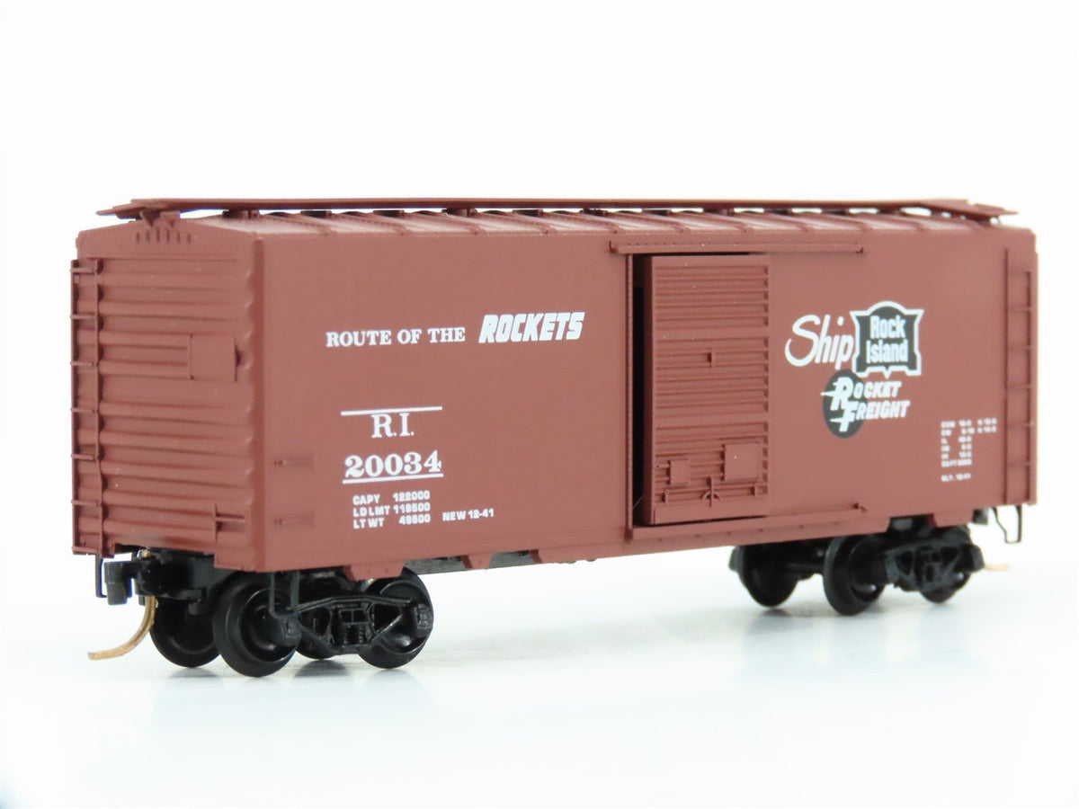 N Scale Kadee Micro-Trains MTL 20610 RI Rock Island Rockets 40&#39; Box Car #20034