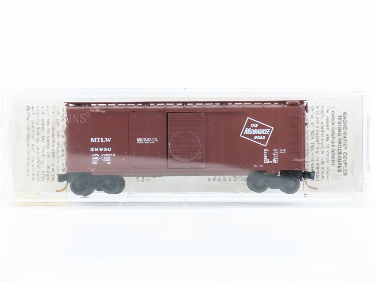 N Scale Kadee Micro-Trains MTL 22180 MILW Milwaukee Road 40' Box Car #29950