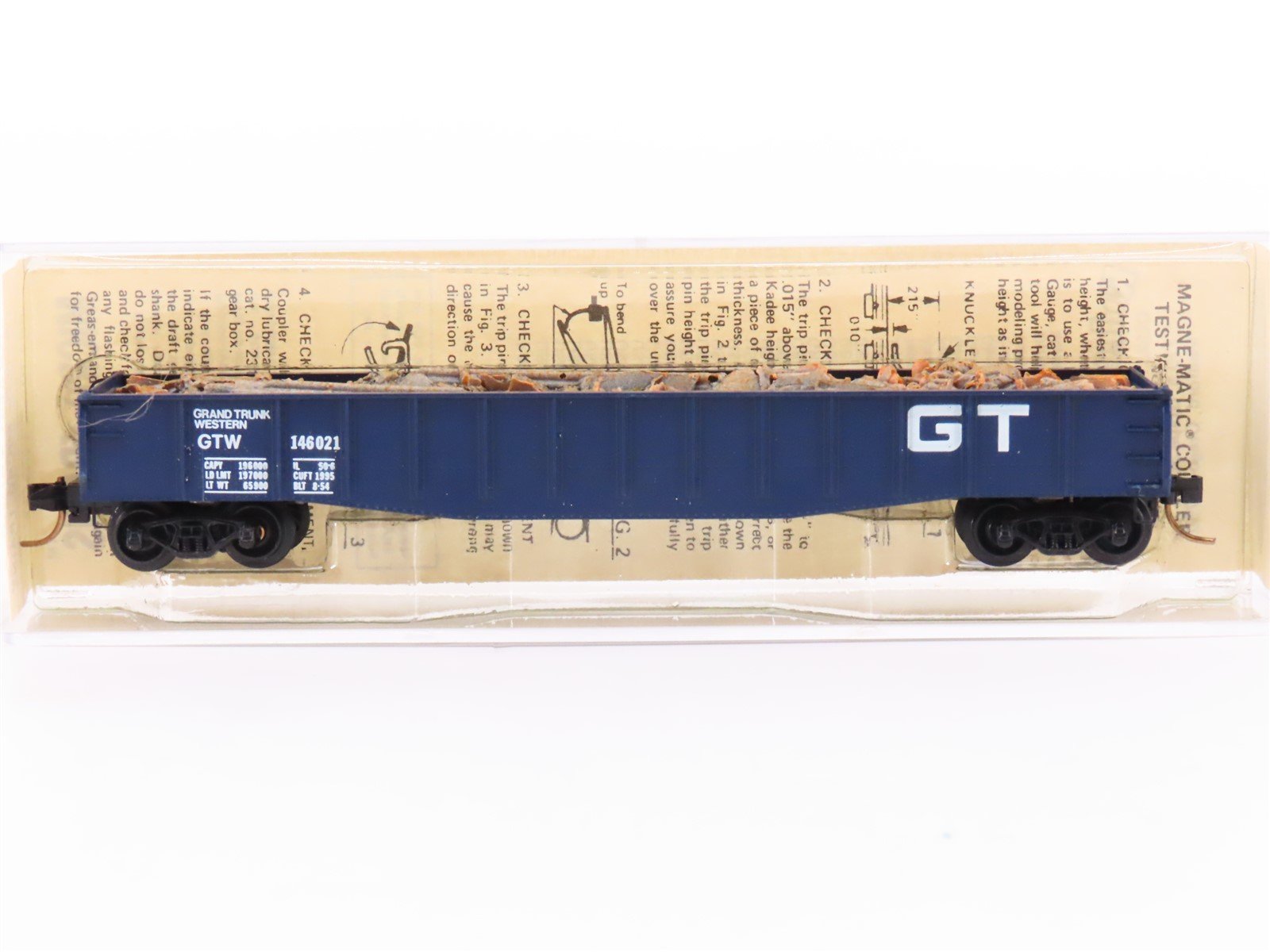 N Scale Micro-Trains MTL/Kadee 46120 GTW Railway 50' Gondola Car #146021 wLoad