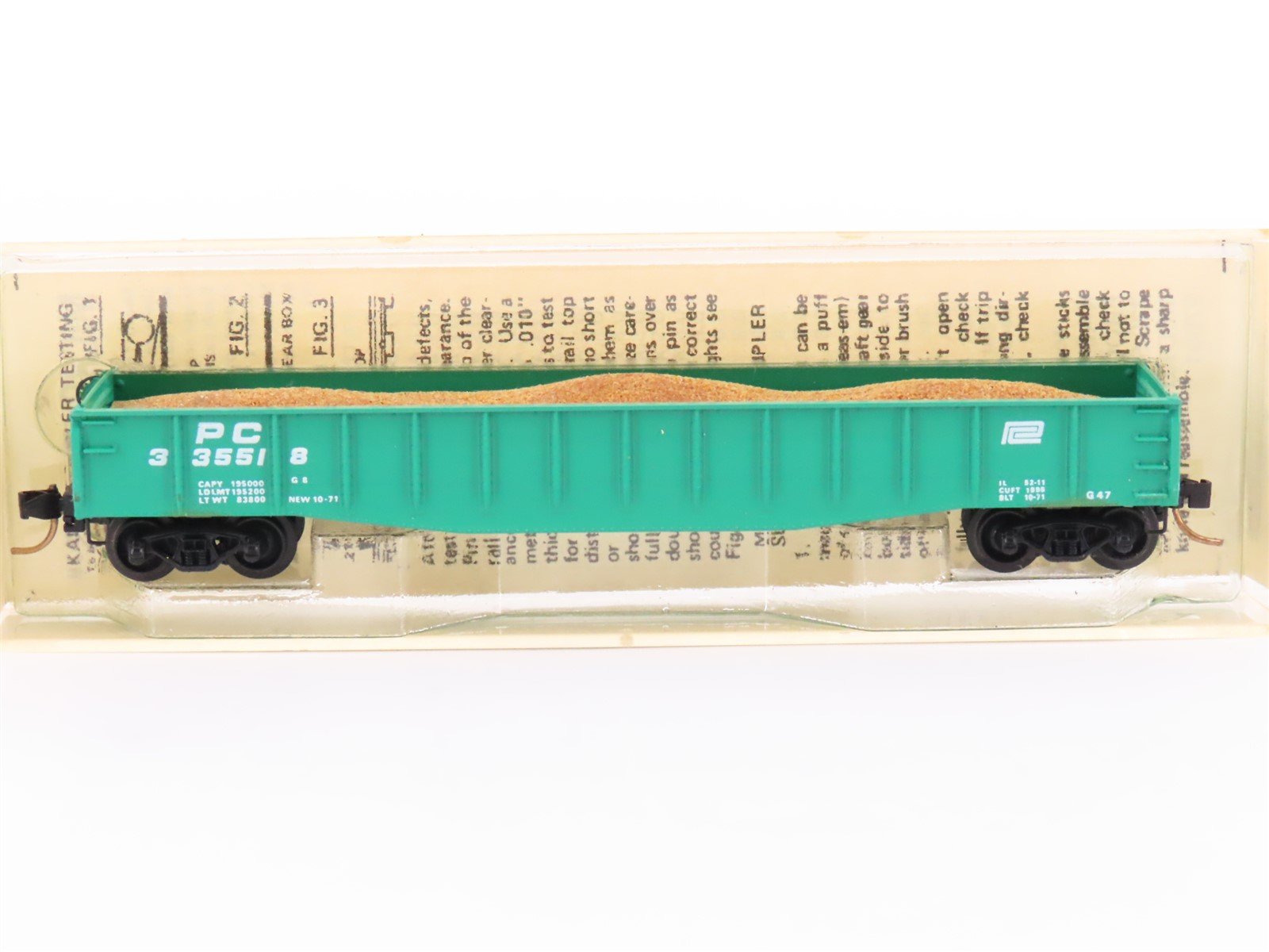 N Micro-Trains MTL/Kadee 46060 PC Railway 50' Drop End Gondola Car #335518 wLoad