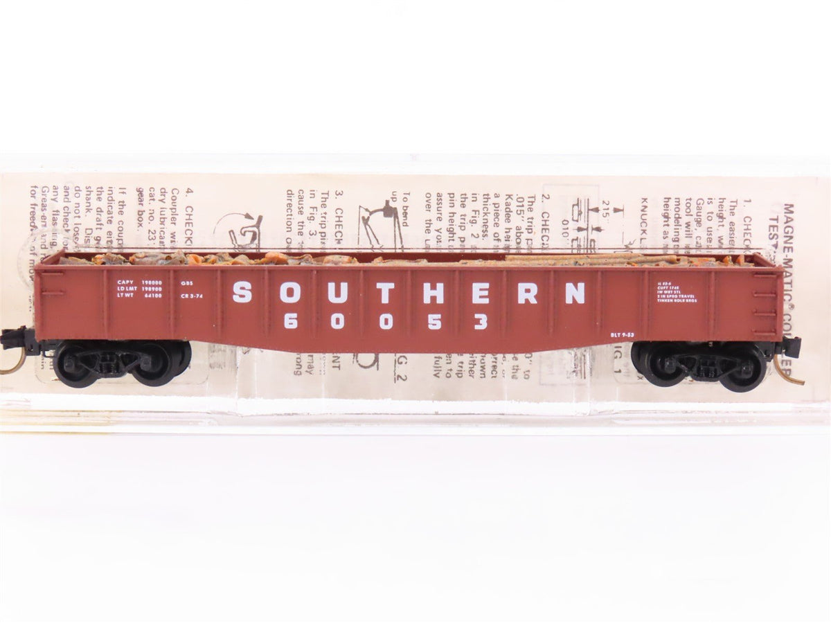 N Micro-Trains MTL/Kadee 46260 Southern 50&#39; Fishbelly Gondola Car #60053 wLoad