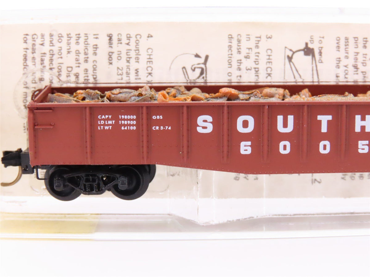 N Micro-Trains MTL/Kadee 46260 Southern 50&#39; Fishbelly Gondola Car #60053 wLoad