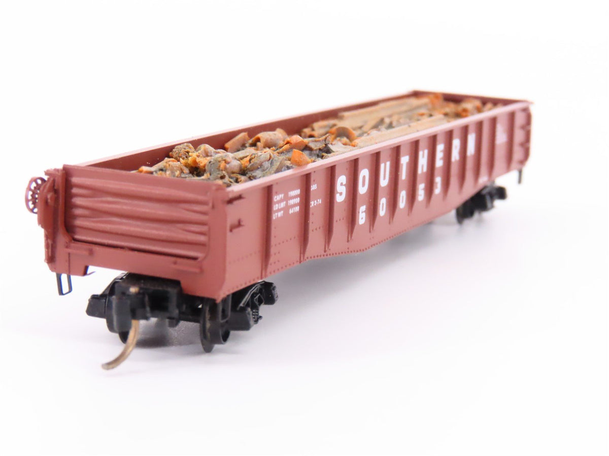 N Micro-Trains MTL/Kadee 46260 Southern 50&#39; Fishbelly Gondola Car #60053 wLoad