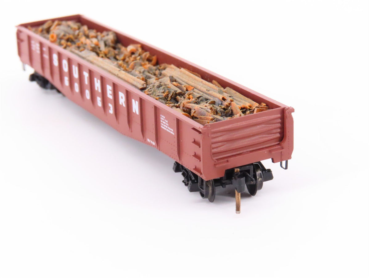 N Micro-Trains MTL/Kadee 46260 Southern 50&#39; Fishbelly Gondola Car #60053 wLoad