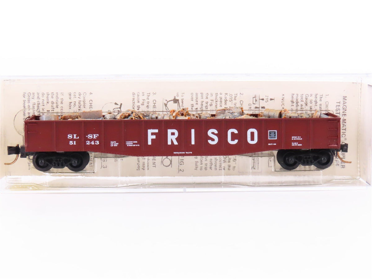 N Micro-Trains MTL/Kadee 46230 SLSF 50&#39; Fishbelly Gondola Car #51243 wLoad