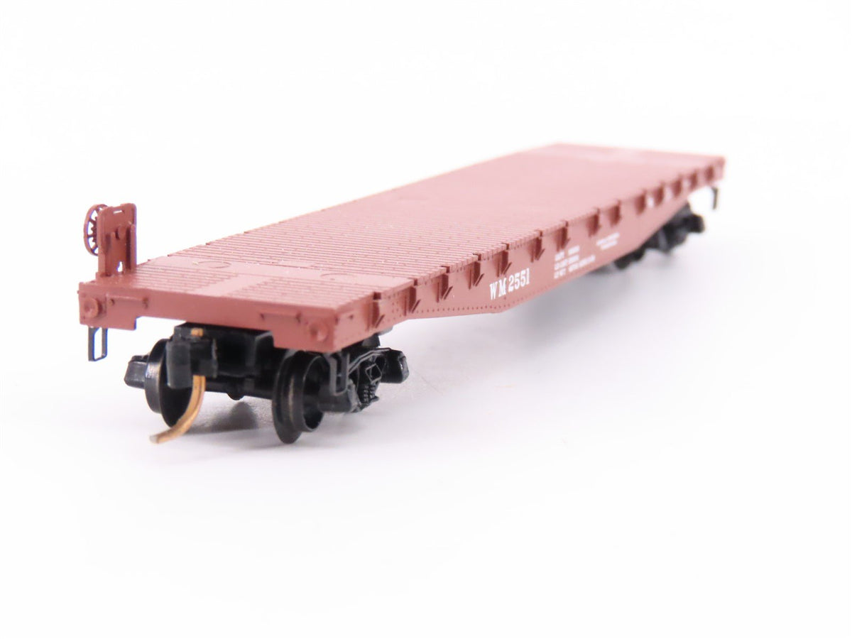 N Scale Micro-Trains MTL/Kadee 45160 WM Railway 50&#39; Fishbelly Flatcar #2551