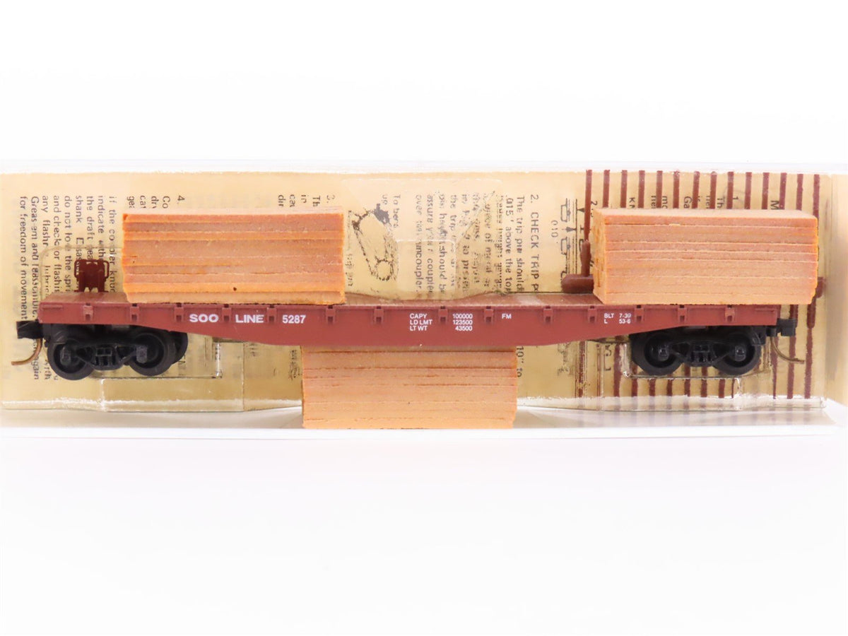 N Scale Micro-Trains MTL/Kadee 45110 SOO Railway 50&#39; Fishbelly Flatcar #5287