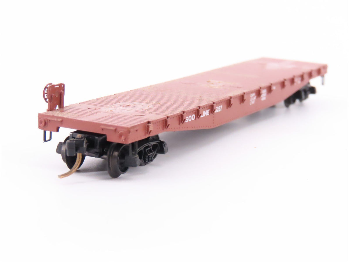 N Scale Micro-Trains MTL/Kadee 45110 SOO Railway 50&#39; Fishbelly Flatcar #5287