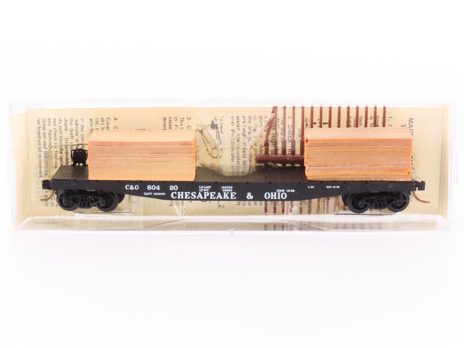 N Scale Micro-Trains MTL/Kadee 45100 C&O Railway 50' Fishbelly Flatcar #80420