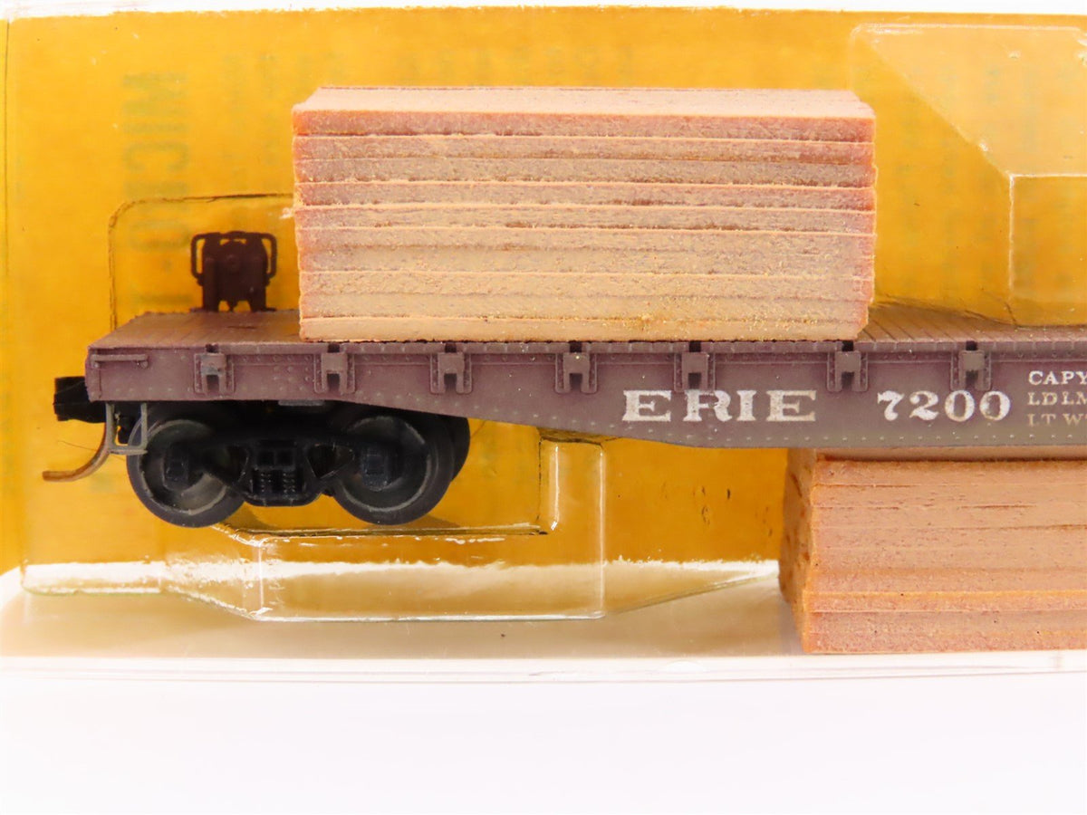 N Scale Micro-Trains MTL/Kadee 45420-1 Erie 50&#39; Flatcar #7200 Custom Weathered