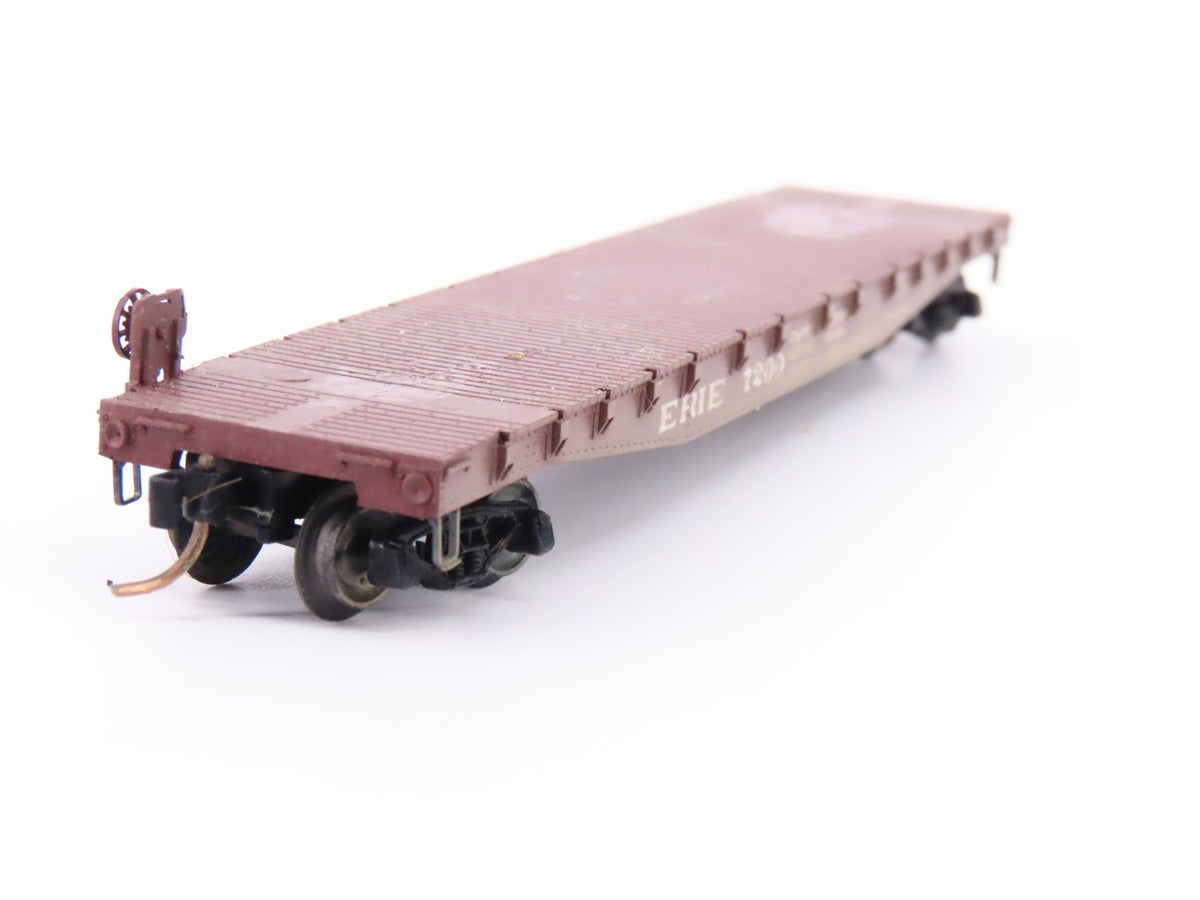 N Scale Micro-Trains MTL/Kadee 45420-1 Erie 50&#39; Flatcar #7200 Custom Weathered