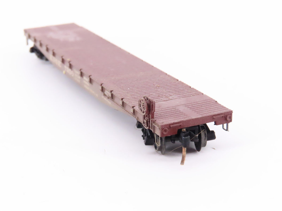 N Scale Micro-Trains MTL/Kadee 45420-1 Erie 50&#39; Flatcar #7200 Custom Weathered